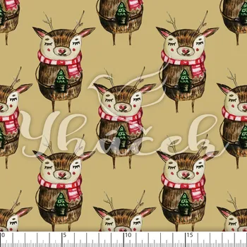 Fleece antipiling, Jelínek s vánočním stromečkem na béžové