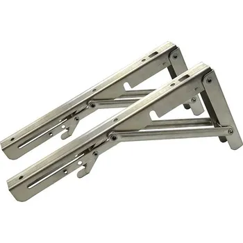 Dílenský regál SEFIS Nerezový držák police 25cm - sklopný 2ks