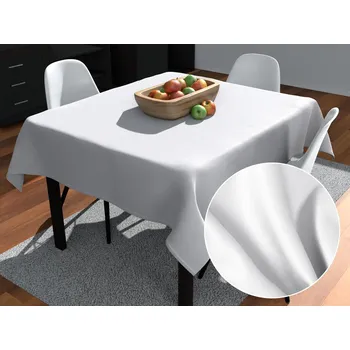 ubrus Velký čtvercový bavlněný saténový ubrus ST-001 Bílý 150x150 cm