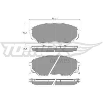 Brzdová destička Sada brzdových destiček, kotoučová brzda TOMEX Brakes TX 18-28