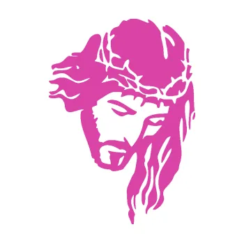 Samolepící dekorace SAMOLEPKA Ježíš 003 pravá (16 - růžová) NA AUTO, NÁLEPKA, FÓLIE, POLEP, TUNING, VLASTNÍ TEXT, TISK, AUTOSAMOLEPKY.cz, POLEPY, OBRÁZEK, LOGO, SAMOLEPKY