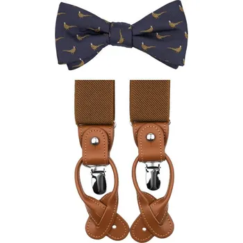 Kravata Bubibubi Motýlková sada s bažanty