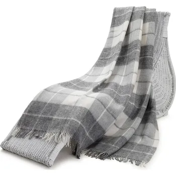 deka Wooline pléd s třásněmi šedobílý, jehněčí vlna, 150x200cm dostupné do vyprodání zásob!