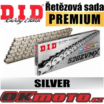 Řetězová sada pro motocykl D.I.D (Japonsko) Řetězová sada D.I.D PREMIUM 520ZVMX SILVER X-ring - Suzuki RM-Z 250, 250ccm - 04>06
