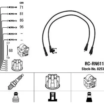 Zapalovací kabel Sada kabelů pro zapalování NGK 8253