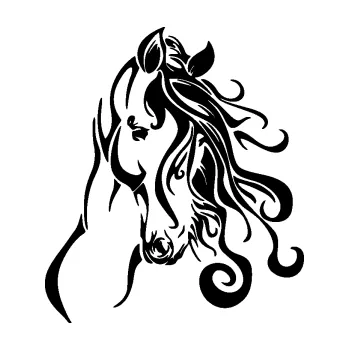 Samolepící dekorace SAMOLEPKA Kůň 094 pravá (01 - černá) NA AUTO, NÁLEPKA, FÓLIE, POLEP, TUNING, VLASTNÍ TEXT, TISK, AUTOSAMOLEPKY.cz, POLEPY, OBRÁZEK, LOGO, SAMOLEPKY