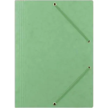 Desky papírové A4, 250, bez klop, s gumičkou, prešpán, zelená