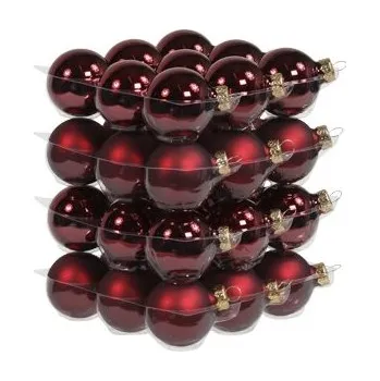 Vánoční ozdoba Baňka sklo závěs - 40 mm - bordó - mat/lesk