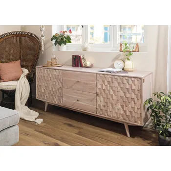 Příborník do zásuvky Masiv24 - MOSAIC Příborník z akácie 180x42x75 bílý, lakovaný