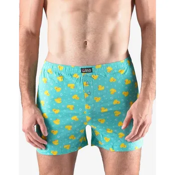 Trenýrky GINA pánské trenky volné, šité, s potiskem 75181P peprmint žlutá 46/48