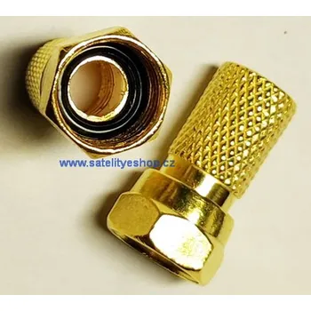 Anténní redukce Konektor F s těsnící gumkou zlatý