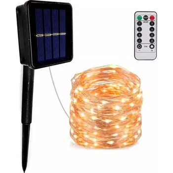 Pronett XJ4456 světelný řetěz solární 50 LED teplá bílá Vánoční světelný řetěz Pronett XJ4456 světelný řetěz solární 50 LED teplá bílá