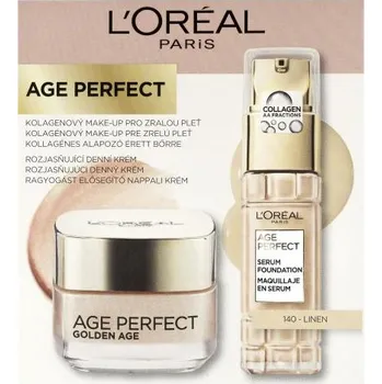 Kosmetická sada L'Oréal Paris Age Perfect dárková sada denní krém 50 ml + make-up 30 ml 140 Linen