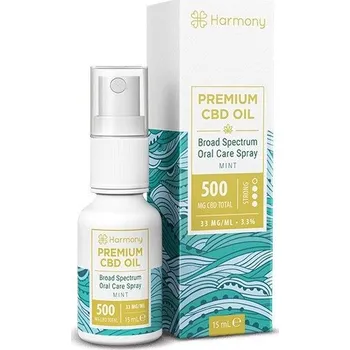 Přírodní produkt Harmony CBD olej ve spreji 500 mg, 15 ml, Máta