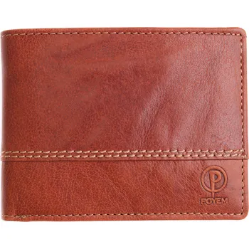 Peněženka Pánská kožená peněženka Poyem 5222 koňakově hnědá