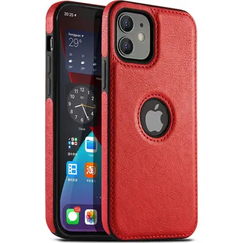 Pouzdro na mobilní telefon Kožený obal s výřezem pro logo iPhone 14 PRO Barva: Červená