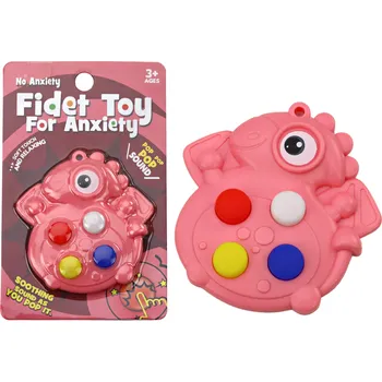 POP IT LEAN Toys Pop It Dinosaur Antistresová Sensory Růžová kapsa