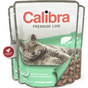 Krmivo pro kočku Calibra Cat Premium kapsička Sterilised játra SET 24x 100 g