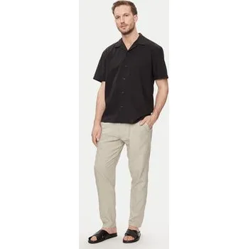 Pánská košile Selected Homme Košile New Linen 16092978 Černá Relaxed Fit S