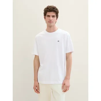 Oblečení a móda TOM TAILOR PÁNSKÉ BASIC TRIKO S KRÁTKÝM RUKÁVEM -BÍLÉ