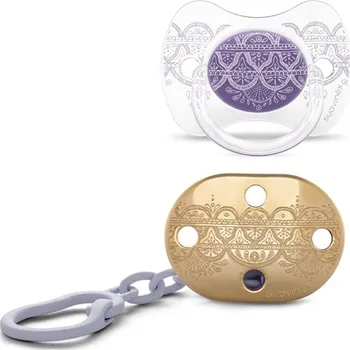 Suavinex Šidítko + klip Premium Couture fialový