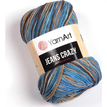 Příze Yarn Art Jeans Crazy 7202 hnědá a modrá