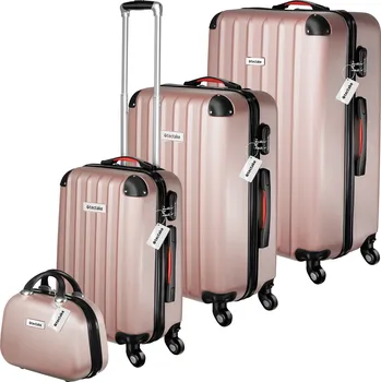Cestovní kufr tectake Cleo sada růžová/zlatá