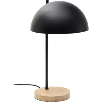 Lampička Černá kovová stolní lampa Kave Home Catlar