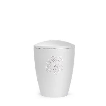 Smuteční dekorace Zvířecí urna Elegance Paw - Bílá 0,5l