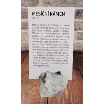 Kartička a minerál MĚSÍČNÍ KÁMEN
