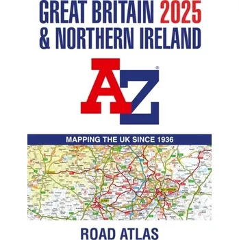 Populárně naučná literatura pro dospělé Great Britain & Northern Ireland A-Z Road Atlas 2025 (A3 Paperback) - Heron Maps