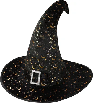 Karnevalový doplněk Rappa 222038 čarodějnický klobouk se sponou pro dospělé