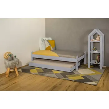 Dětská postel MAXDO Česká dětská postel Alex s přistýlkou 200x140 šedá (Český výrobek)