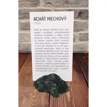 Přírodní kámen Kartička a minerál - ACHÁT MECHOVÝ