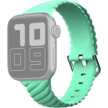 Řemínek na hodinky Propletený silikonový řemínek pro Apple Watch Ultra 49mm / 46mm / 45mm / 44mm / 42mm - mentolově zelený