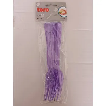 Příbor Toro Plastové vidličky fialové 4ks 263642fi