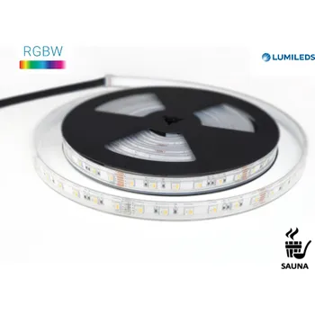 LED páska Ledshopik Sauna RGBW pásek LUMILEDS 5050 | 60LED | 10W | 24V | IP67 | 105°C | - RGBW - TEPLÁ BÍLÁ