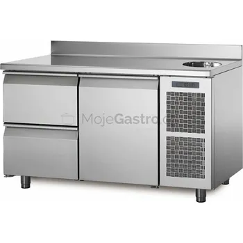Coldline Chladící stůl TA13/2MS s deskou, dřezem a zadním lemem