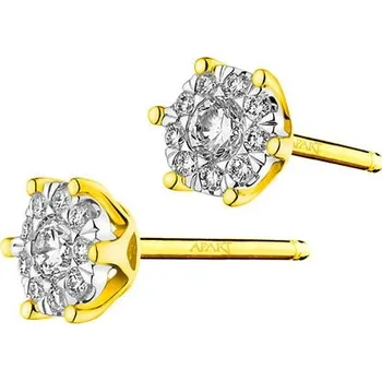 Náušnice Náušnice ze žlutého a bílého zlata s brilianty - 0,45 ct - ryzost 585 - 109.899