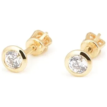 Náušnice Náušnice ze žlutého zlata pecičky se zirkony NA1484F + DÁREK ZDARMA