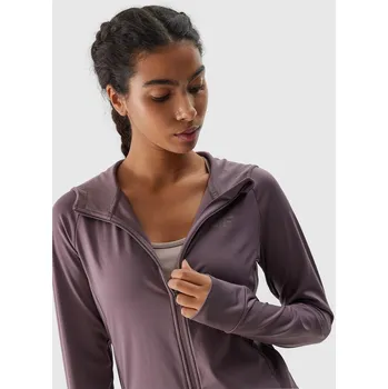 Dámské oblečení Dámská sportovní rychleschnoucí rozepínací mikina s kapucí 4F - hnědá 4F hnědá 2712851