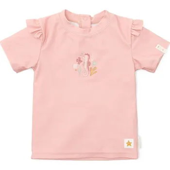 Kojenecké plavky LITTLE DUTCH plavecké triko krátký rukáv Seahorse Pink vel. 74/80 cm