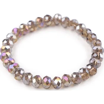 Náramek Náramek pružný z broušených korálků s AB efektem - 4 šedá AB