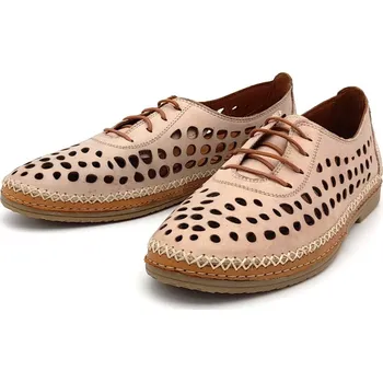 Dámské polobotky Dámské kožené polobotky 104 23711-1 Klop pudrová Barva: pudrová, Velikost: 38