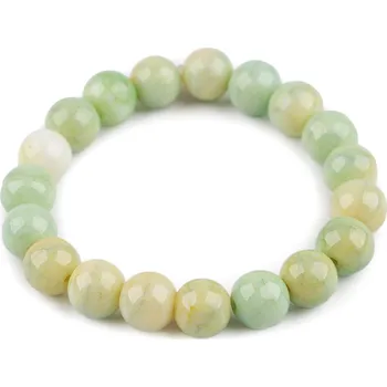 Šperk Náramek pružný ze skleněných korálků, barva 4 zelená sv.