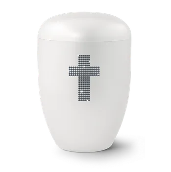 Smuteční dekorace Ekologická urna Karat Cross - Bílá