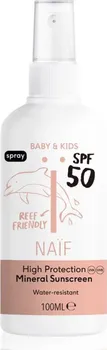 Přípravek na opalování Naif Baby & Kids Mineral Sunscreen sprej na opalování pro děti SPF50 100 ml