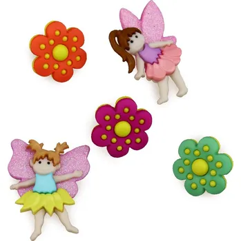 Knoflík Pro Háčkování Knoflík exclusive - květiny a víly 5 ks