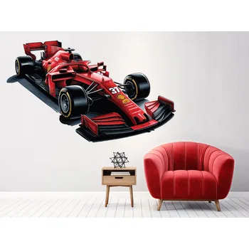 Samolepící dekorace Červená formule F1 samolepka na zeď arch 25 x 15 cm