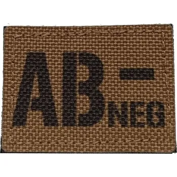 Nášivka Textilní krevní skupina AB NEG - Coyote, A.C.M.